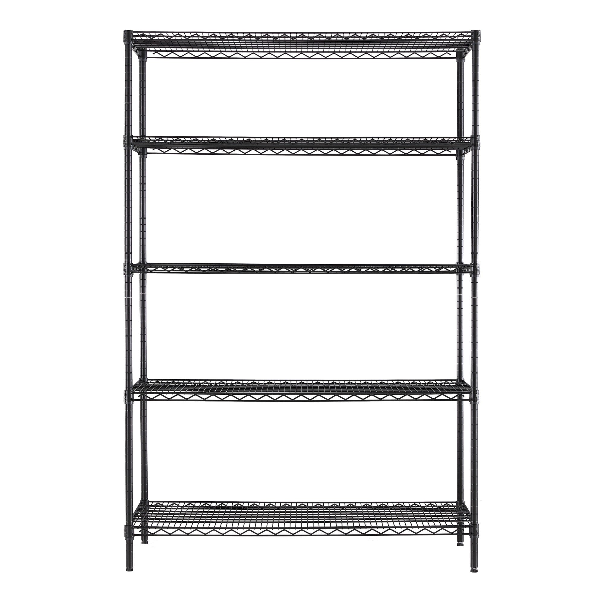 Hyper Tough 5 Shelf Commercial Wire Shelf Unit Black Capacity 4000 lbs