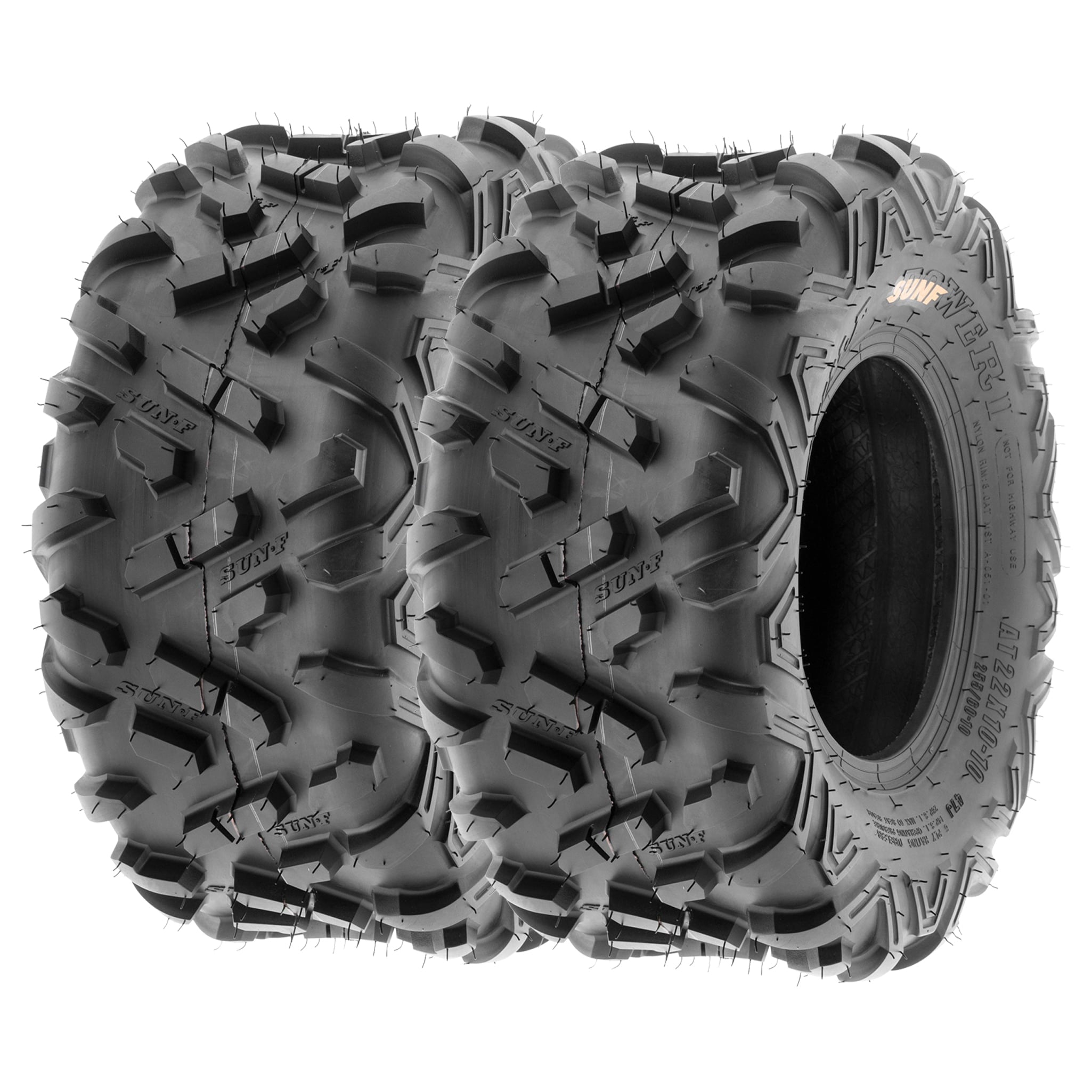 SunF All Terrain ATV UTV Tires 22x7-10 & 20x10-9 6 PR A051 (Complete Full Set of 4)