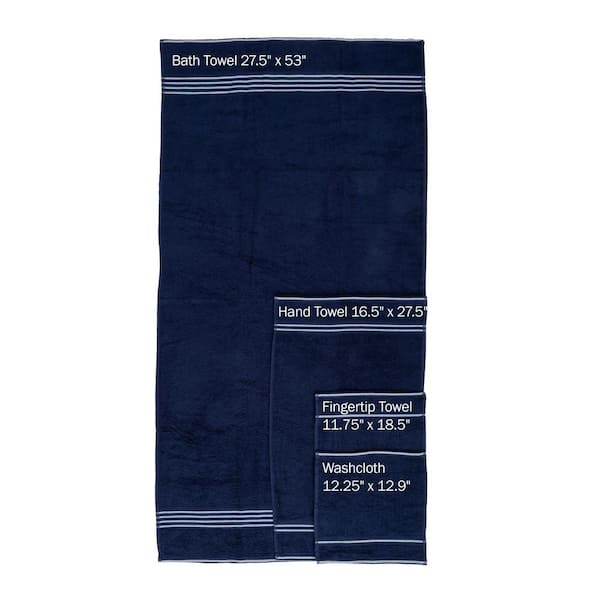 16-Piece Navy Cotton Towel Set