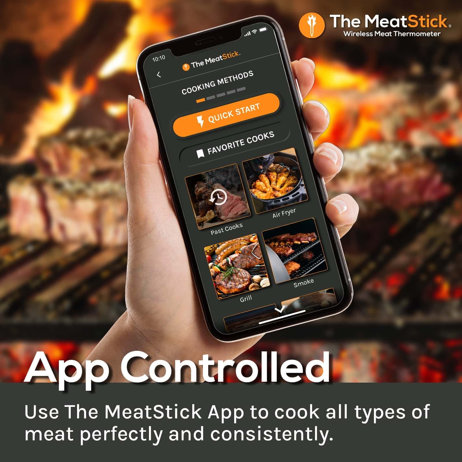 MeatStick Set | Wireless Meat Thermometer with Bluetooth | for BBQ, Kitchen, Smoker, Air Fryer, Deep Frying, Oven, Sous Vide, Grill, Rotisserie | Limited Range