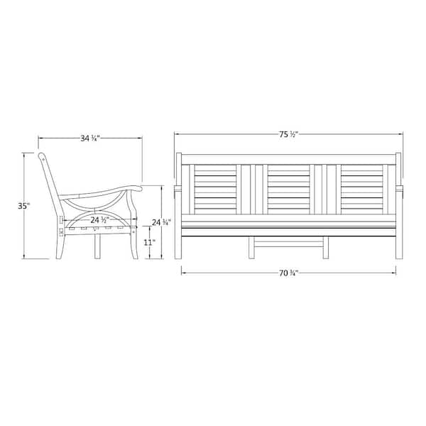 Abbington Teak Wood 5 Piece Patio Conversation Set with Navy Cushion