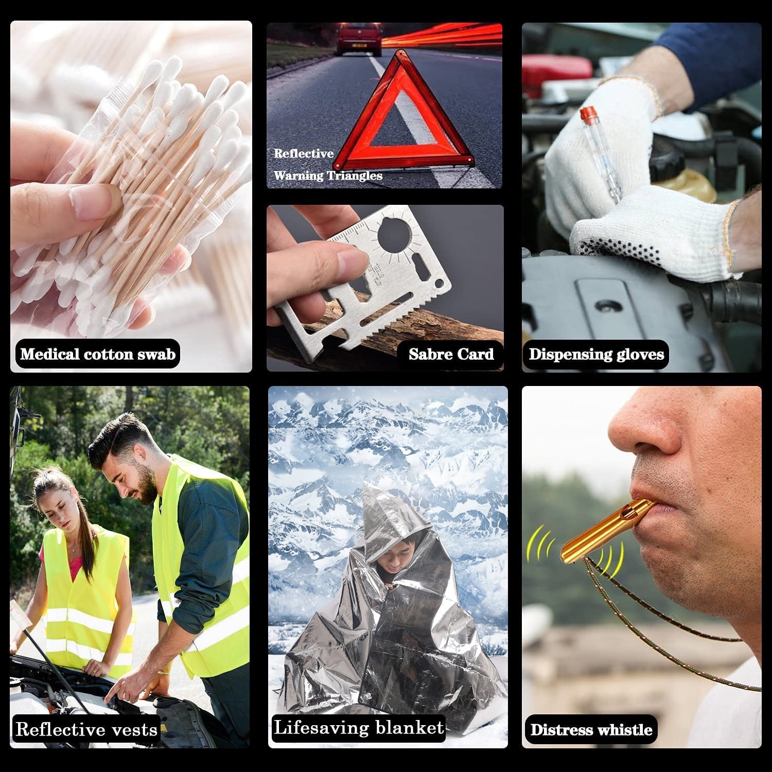 YILAIRIOU Roadside Assistance Emergency Kit - Car Emergency Kit With Jumper Cables (Upgraded) Emergency Roadside Kit for Car 142 Pieces Car Safety Kits ,Tow Strap,Tool Kit,Reflective Warning Triangle