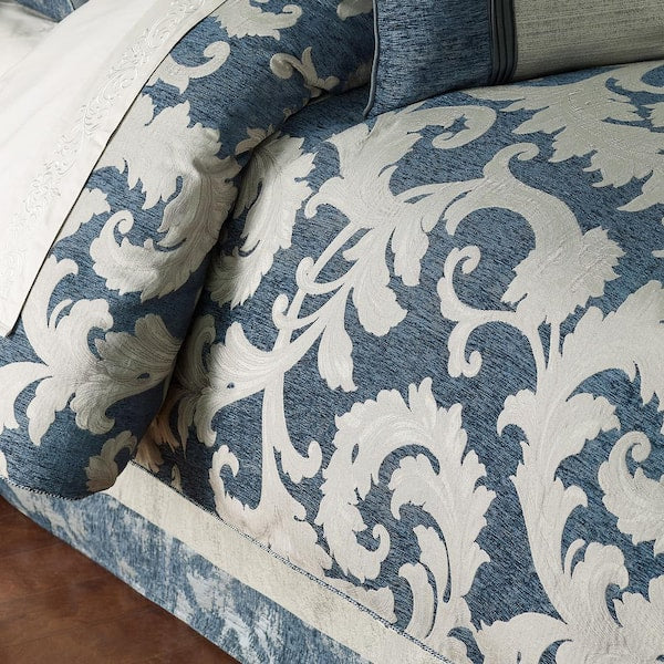 Laurent 6 Piece Navy Cal King Comforter Set