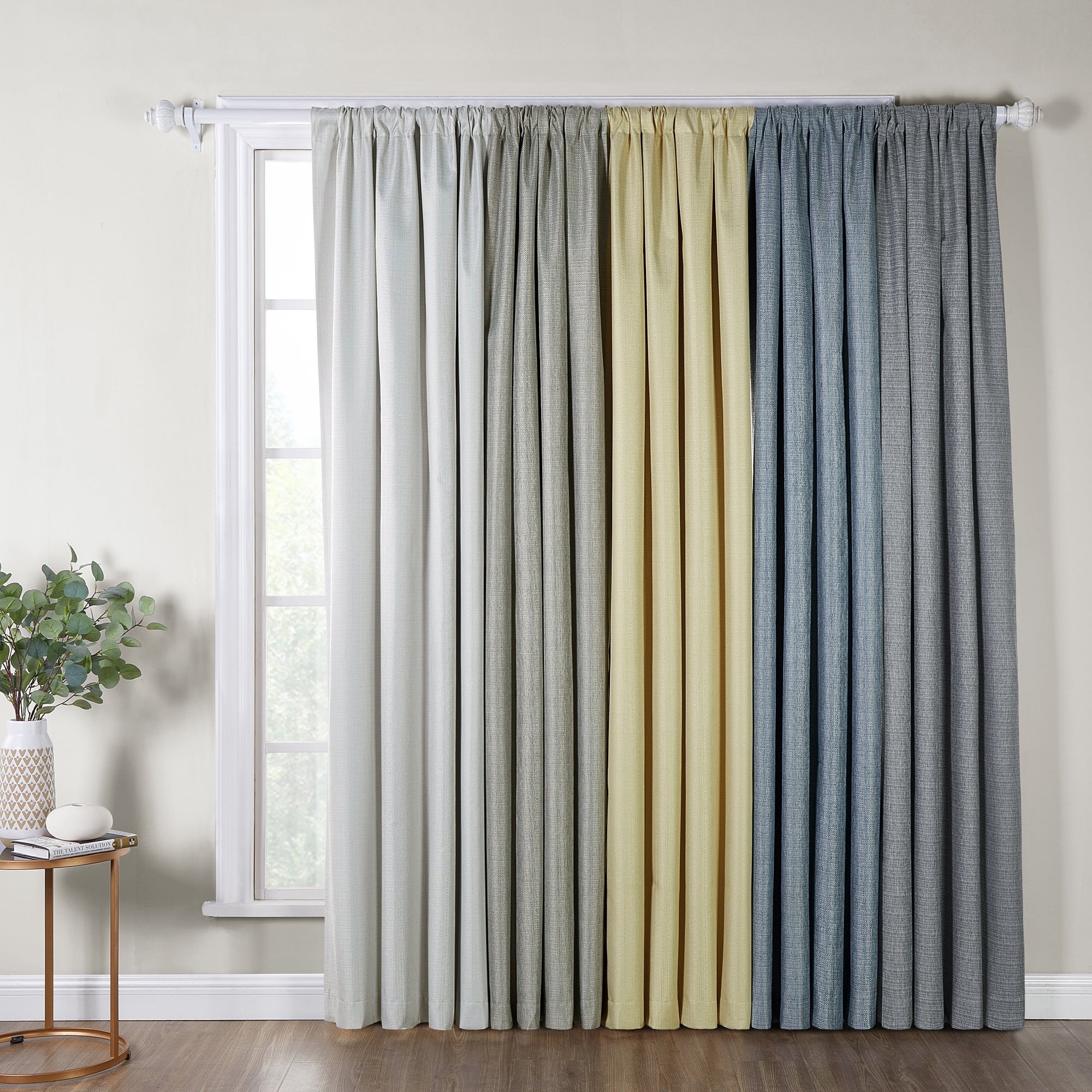 Ecologee Textured Total Blackout Curtains 2 Pack Panel Set - 100% Recycled, Navy, 40