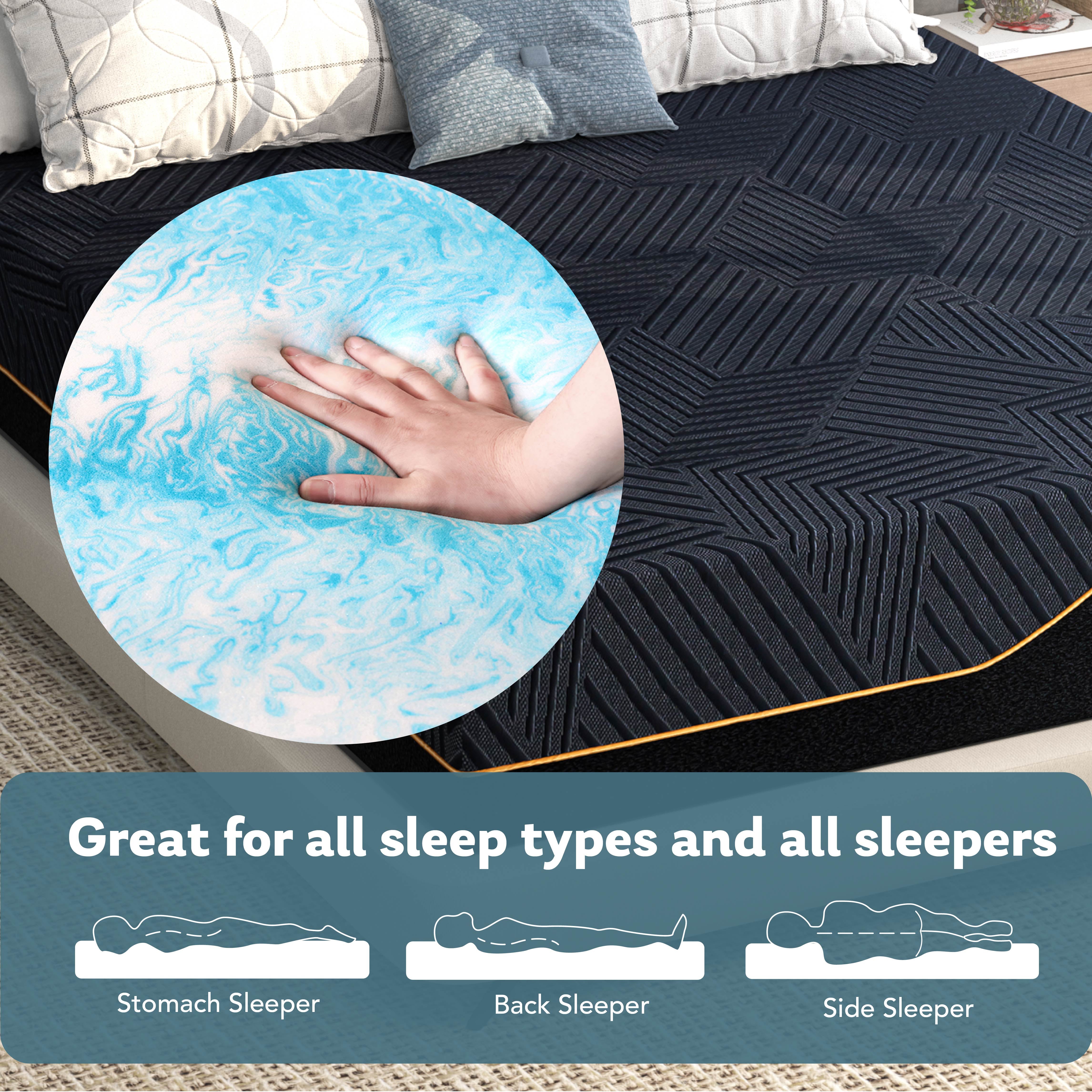 inch EGO Copper Gel Memory Foam Mattress In a Box, King, Medium