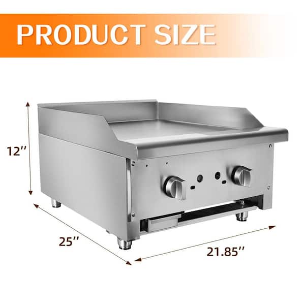 22 in. x 25 in. Silver Stainless Steel Natural Gas/Propane Grill Pan, Safe and Durable.