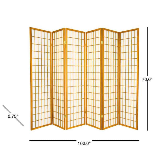 6 ft. Honey 6-Panel Room Divider