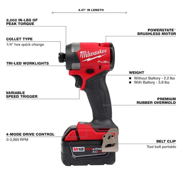 M18 FUEL 18-Volt Lithium-Ion Brushless Cordless Hammer Drill and Impact Driver Combo Kit with 8.0 Ah High Output Battery