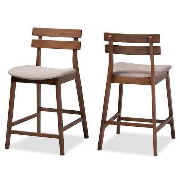 Larine 24 in. Light Grey Wood Counter Stool (Set of 2)