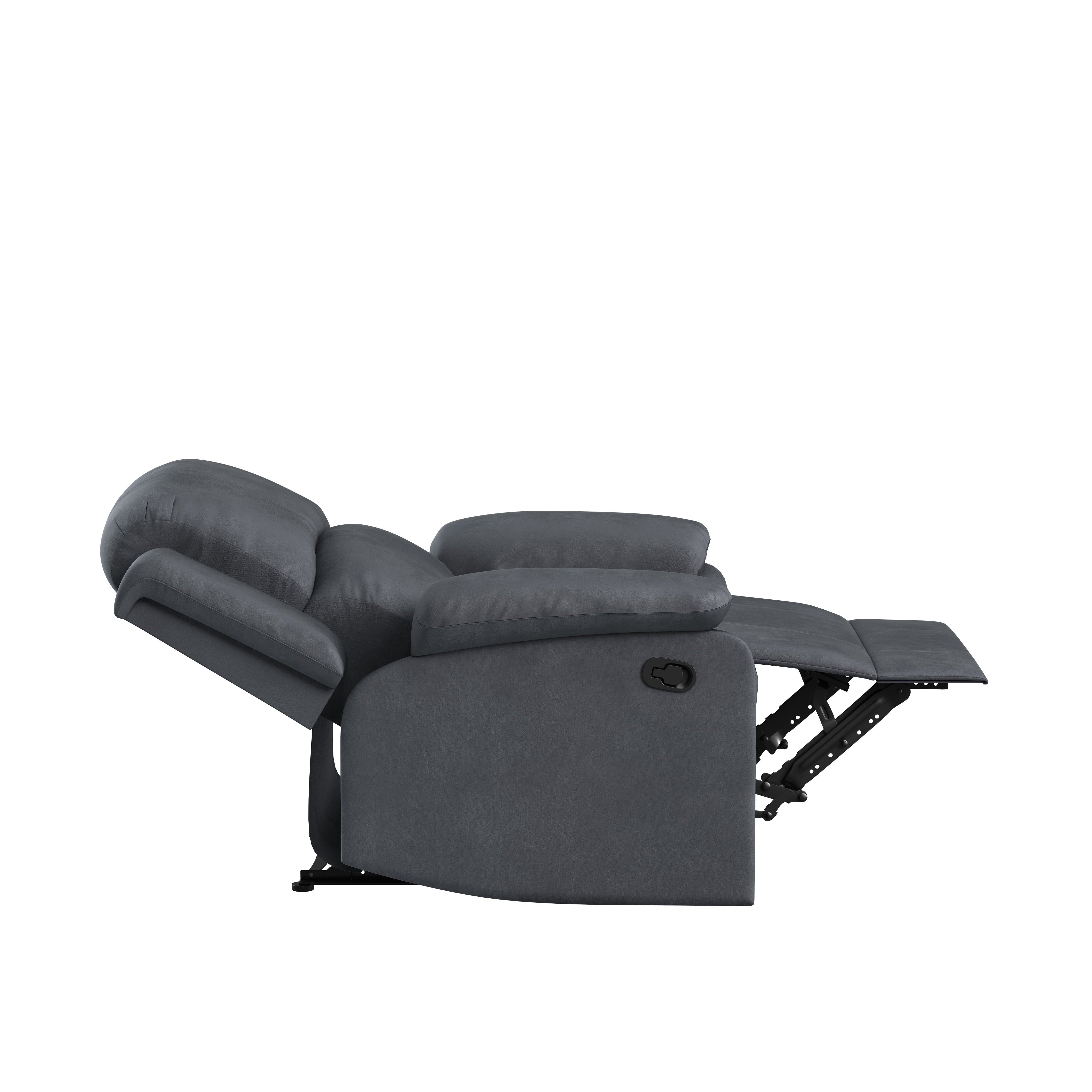 Lifestyle Solutions Reynolds Manual Standard Recliner, Slate Gray Microfiber