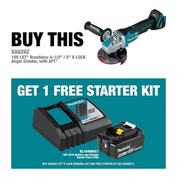 18V LXT Lithium-Ion Brushless Cordless 4-1/2 in./5 in. Paddle Switch X-LOCK Angle Grinder with AFT, Tool Only