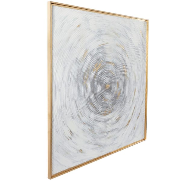 1- Panel Starburst Spiral Framed Wall Art with Gold Frame 40 in. x 40 in.