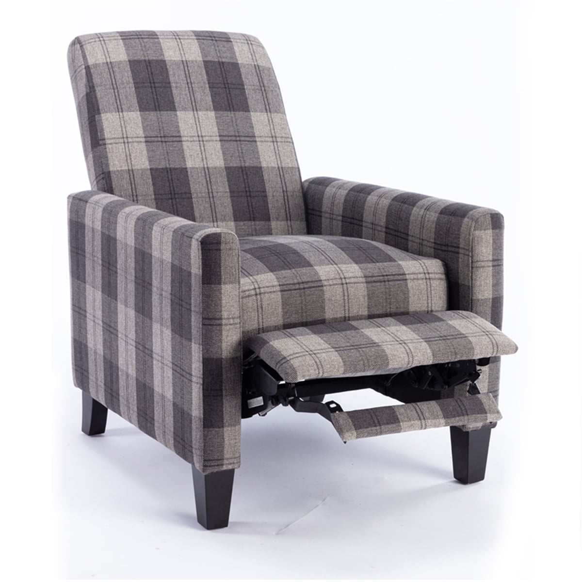 Recliners Chair, Manual Rocker Recliner Cloth Chair with Thick Seat Cushion & 150 Degrees Adjustable Backrest, Adjustable Reclining Chairs Single Modern Recliners for Bedroom Living Room, Grey Mix