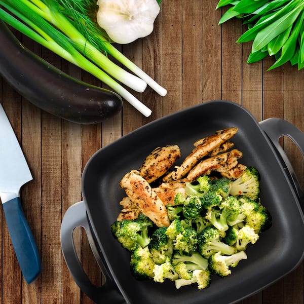 11.5 in. Black Non-Stick Electric Skillet Grill