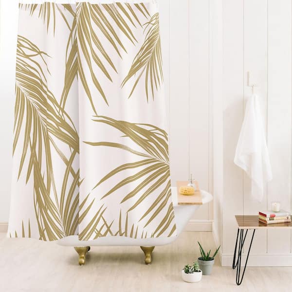 Anita's and Bella's Artwork Gold Palm Leaves Dream 1 Shower Curtain