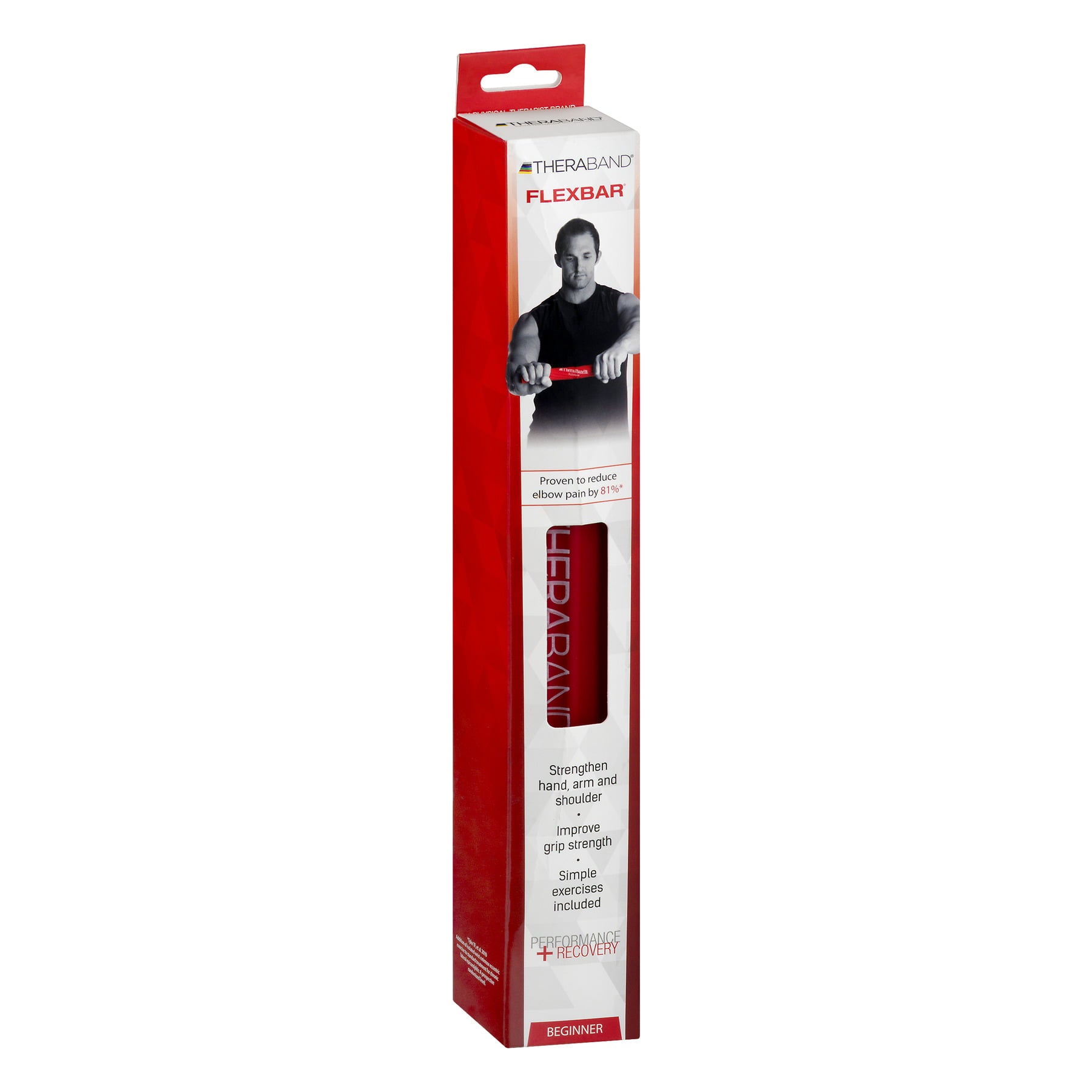 TheraBand FlexBar Resistance Bar, Red, Light, Beginner Level 2