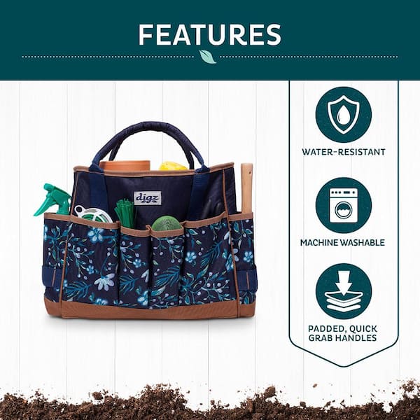 Women's 1-Size Gardening Tool Tote with 17 Pockets