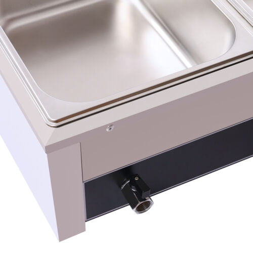 Food Warmer Steam Table Countertop 2-Pan Station Stainless Steel 110V