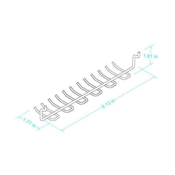 9 in. Zinc-Plated Steel Peggable Multi-Tool Storage Rack 1/8 in Pegs 3lbs
