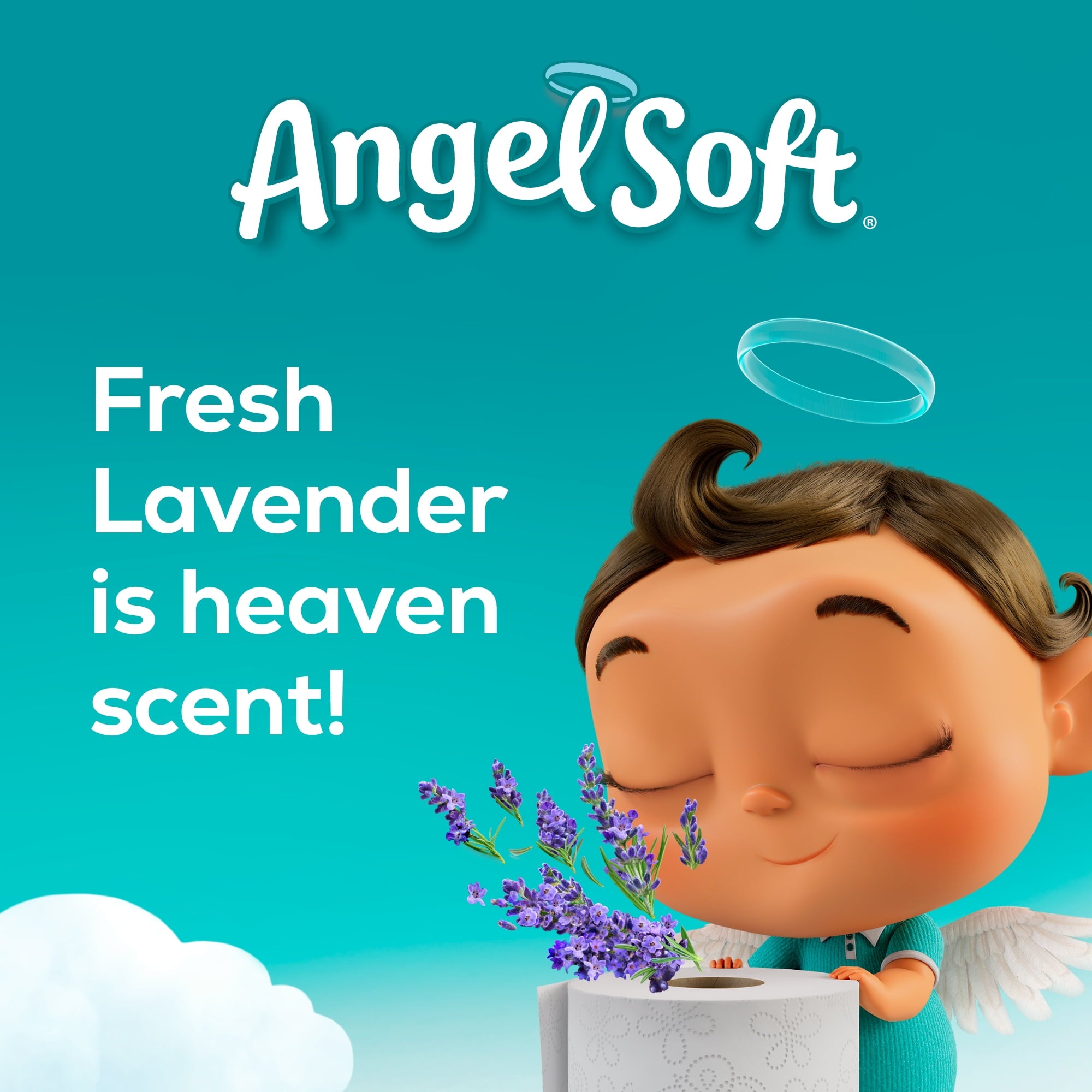 Angel Soft Toilet Paper with Fresh Lavender Scented Tube, 12 Mega Rolls