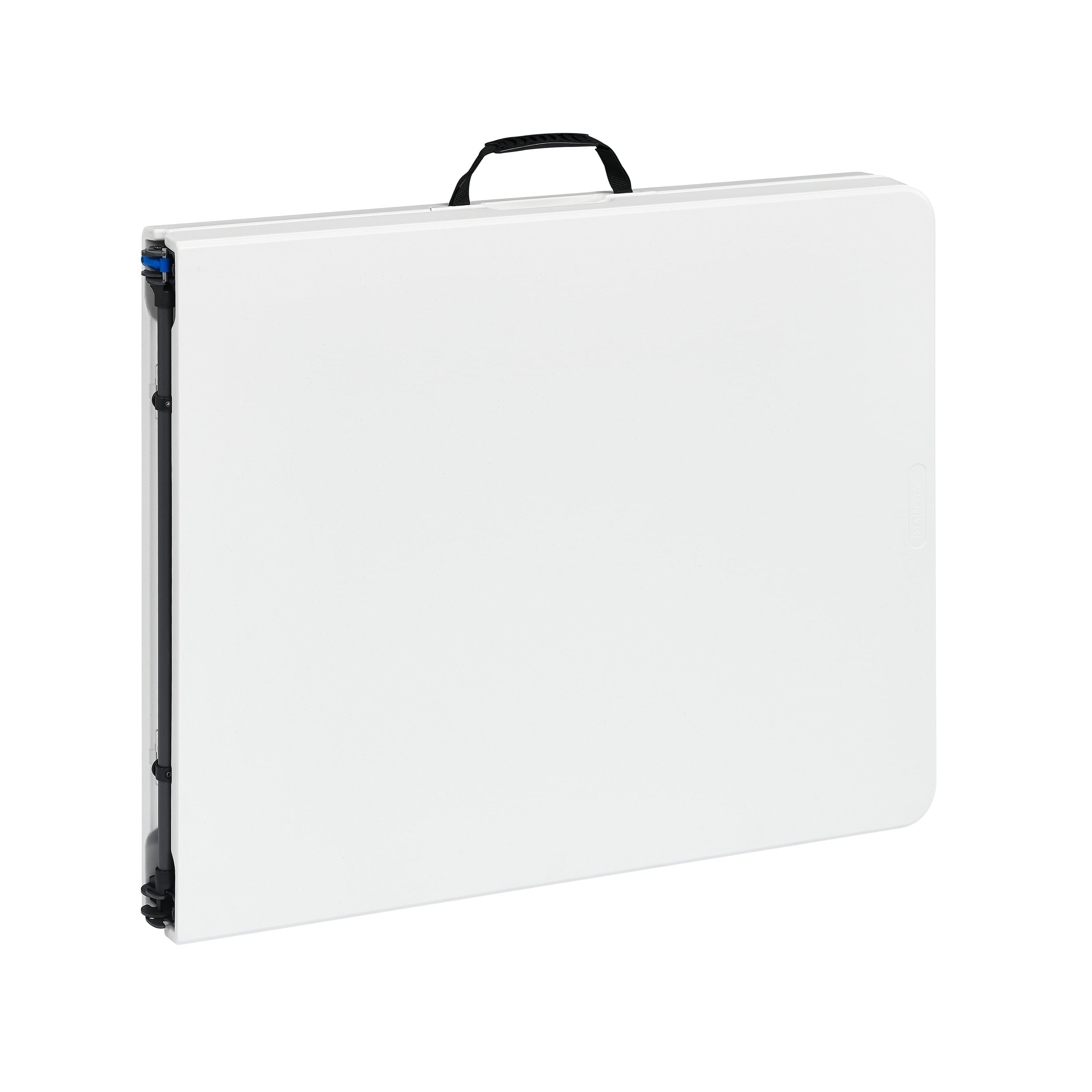 Mainstays 6 Foot Premium Fold-in-Half Table, White Granite