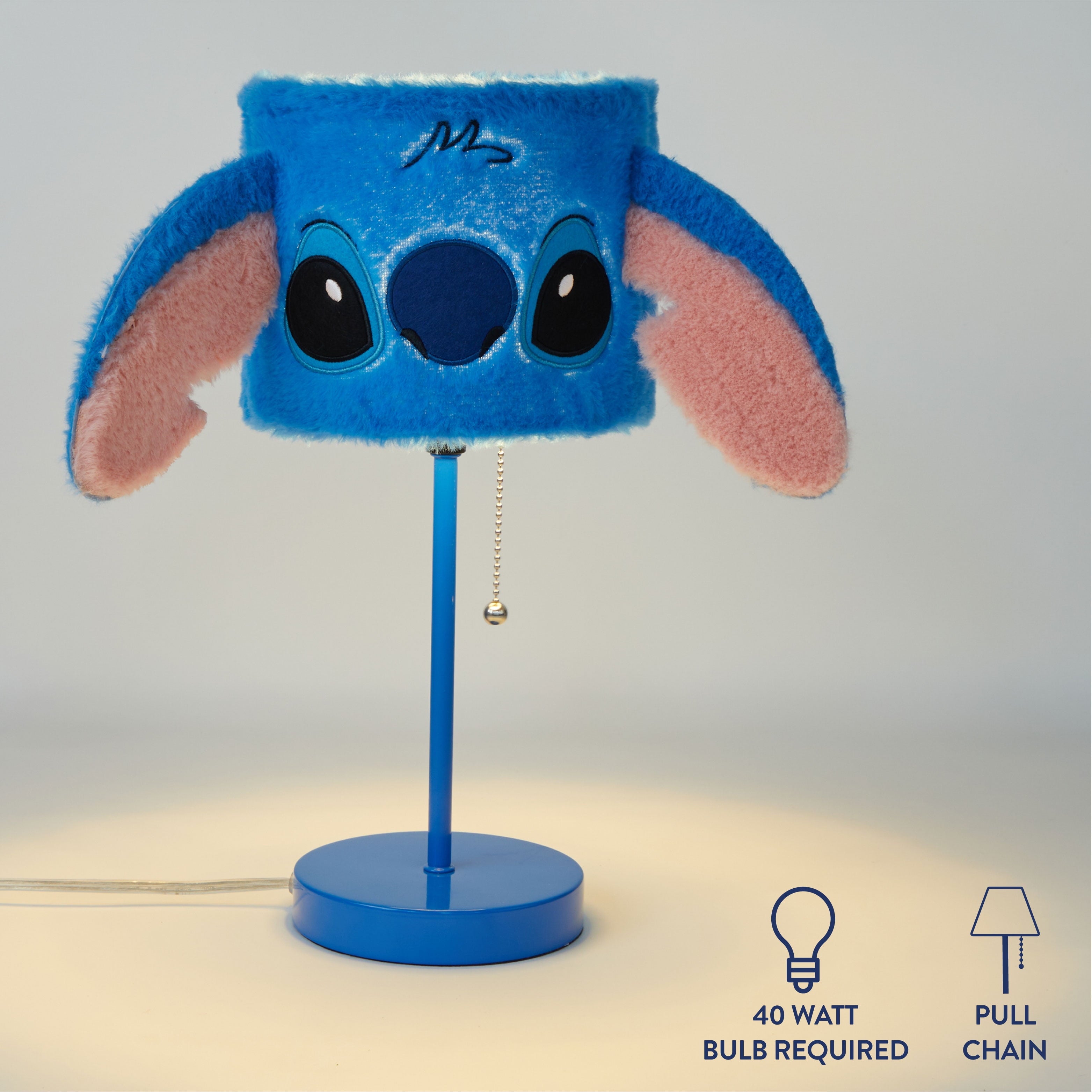 Disney Stitch Plush Shade Stick Lamp, Blue, 15