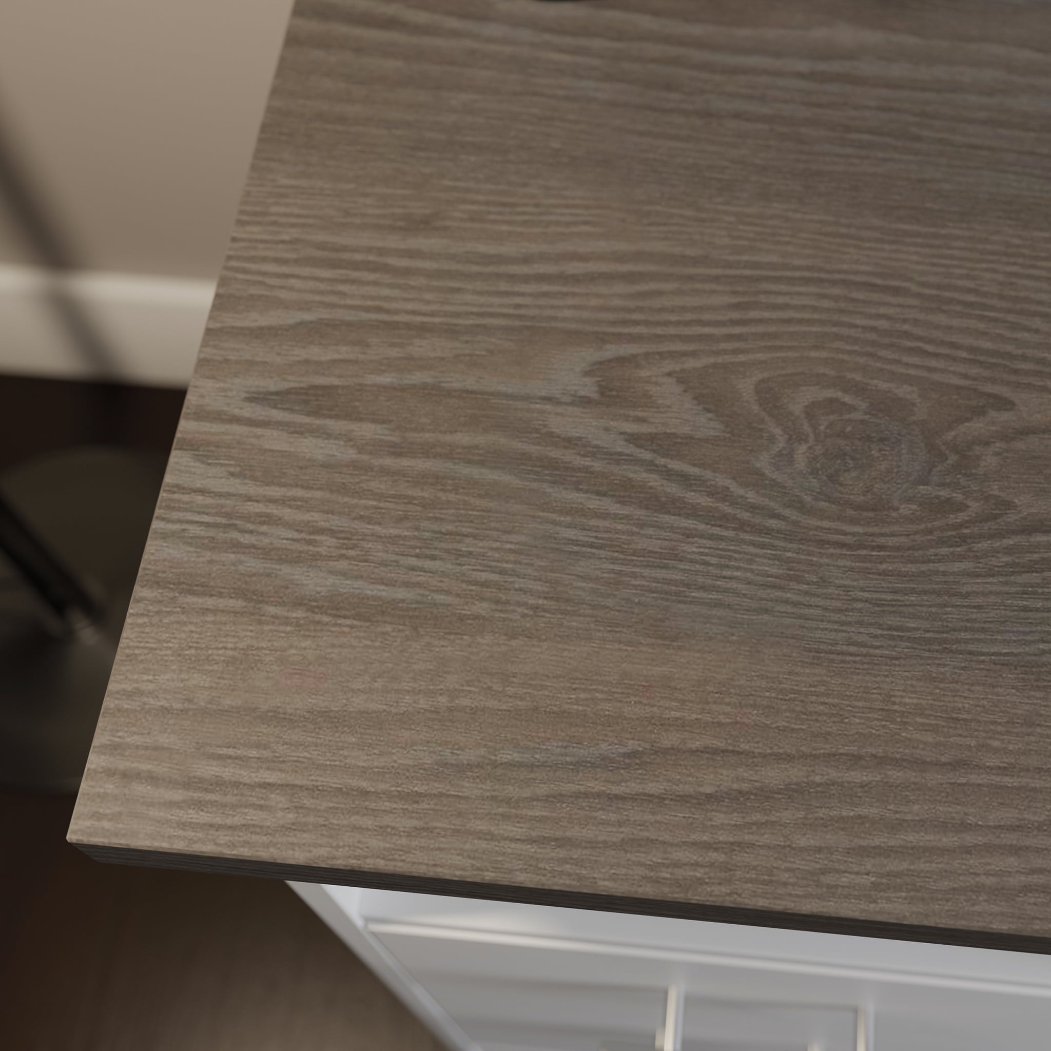 Sauder Gaming Desk with Charcoal Ash Accent Top, White Finish