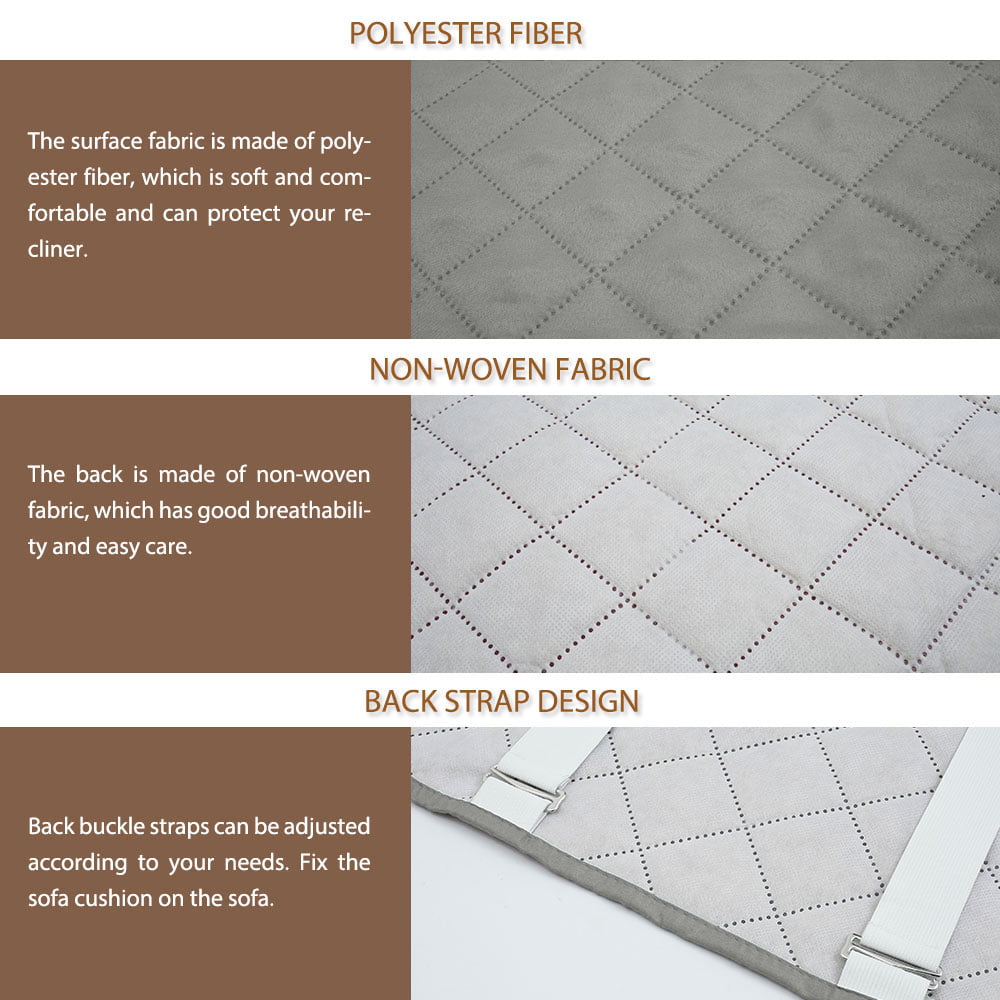 MTFun Recliner Sofa Cover, Sofa Slipcover, Furniture Protector for Recliners Chair Armchair Coves with Tightening Straps & 6 Side Storage Pockets, Anti Stain & Hair Protect from Pets, Kids