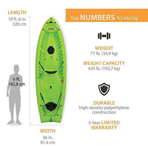 Kokanee Sit-On-Top Kayak, Lime, 10'6"