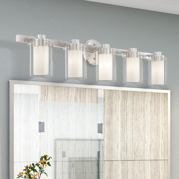 Manhattan 5 Light Brushed Nickel Bath Vanity