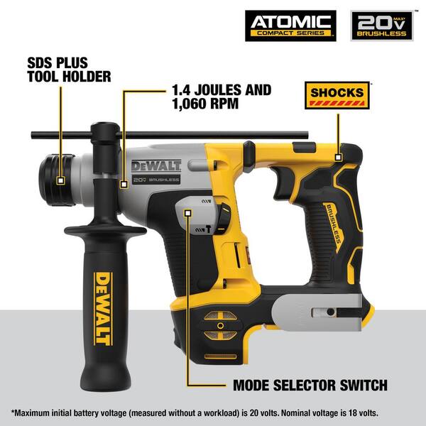 ATOMIC 20V MAX Cordless Brushless 4 Tool Combo Kit and ATOMIC 20V MAX Ultra-Compact 5/8 in. SDS and Hammer Drill