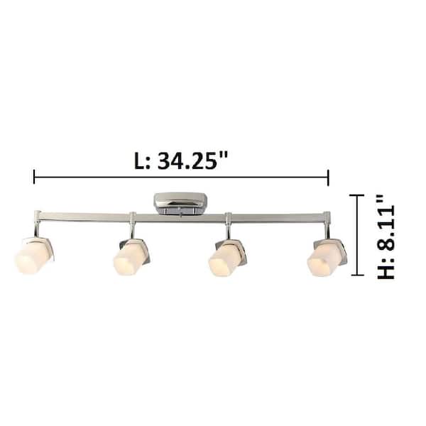 Hogan Ridge 2.9 ft. 4-Light Chrome Integrated LED Fixed Track Lighting Kit