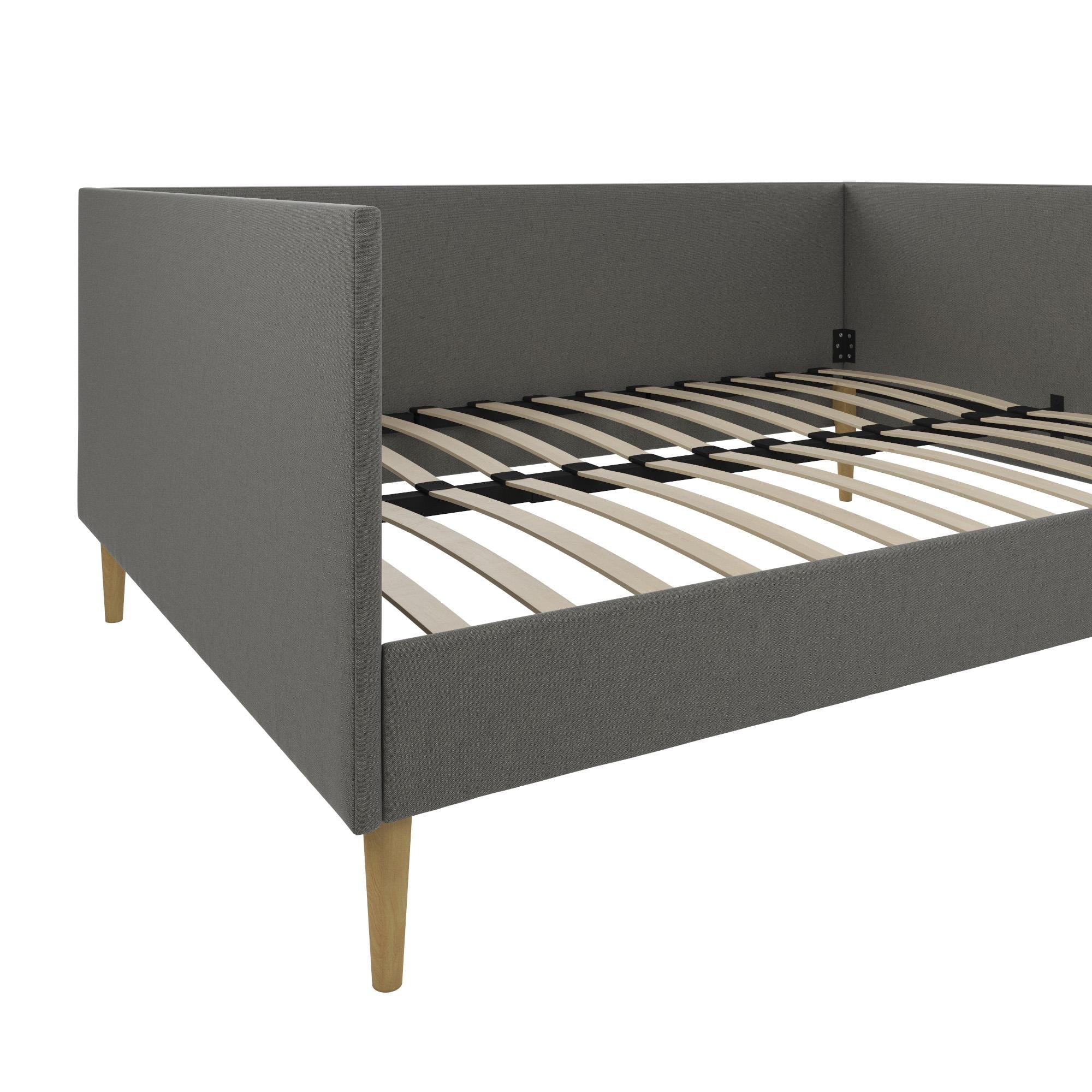DHP Franklin Mid-Century Upholstered Daybed Frame, Gray Linen, Queen