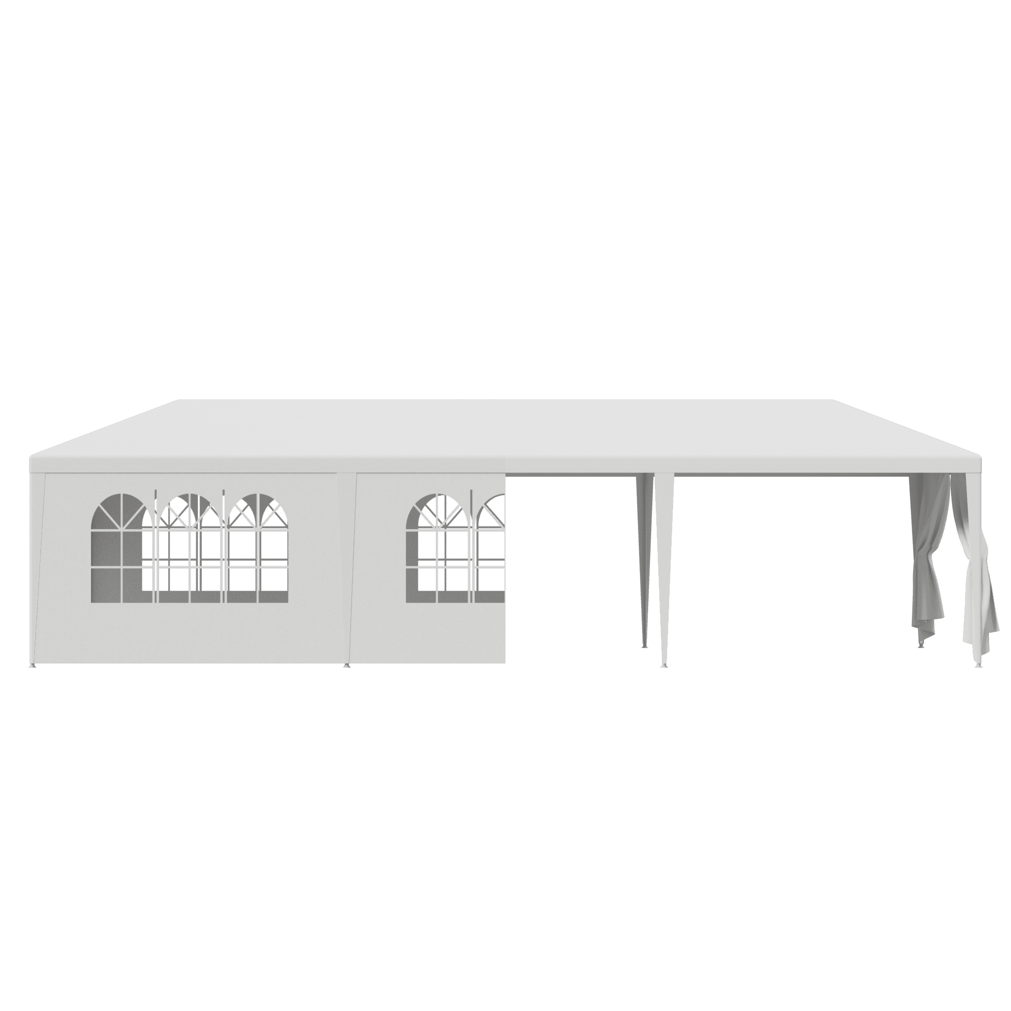 ZENY Wedding Party Tent Gazebo Canopy 6 Window-Walls with 2 Walls 10 x 30', White