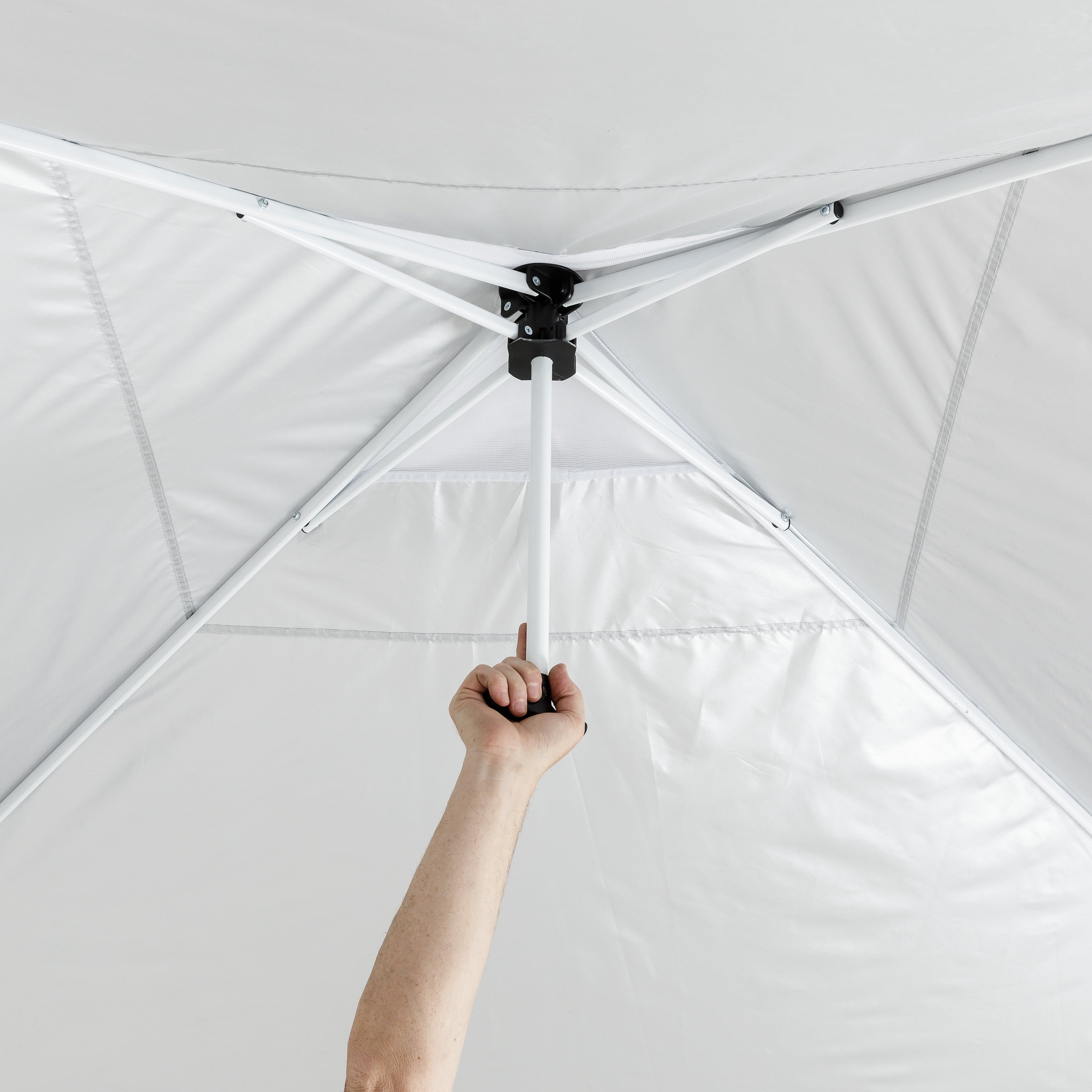 Ozark Trail Simple Push Straight Leg Instant Canopy, White, 10 ft x 10 ft