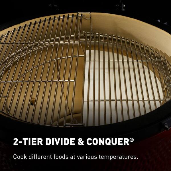 Classic Joe I 18 in. Charcoal Grill in Red with Cart, Side Shelves, Grate Gripper, and Ash Tool