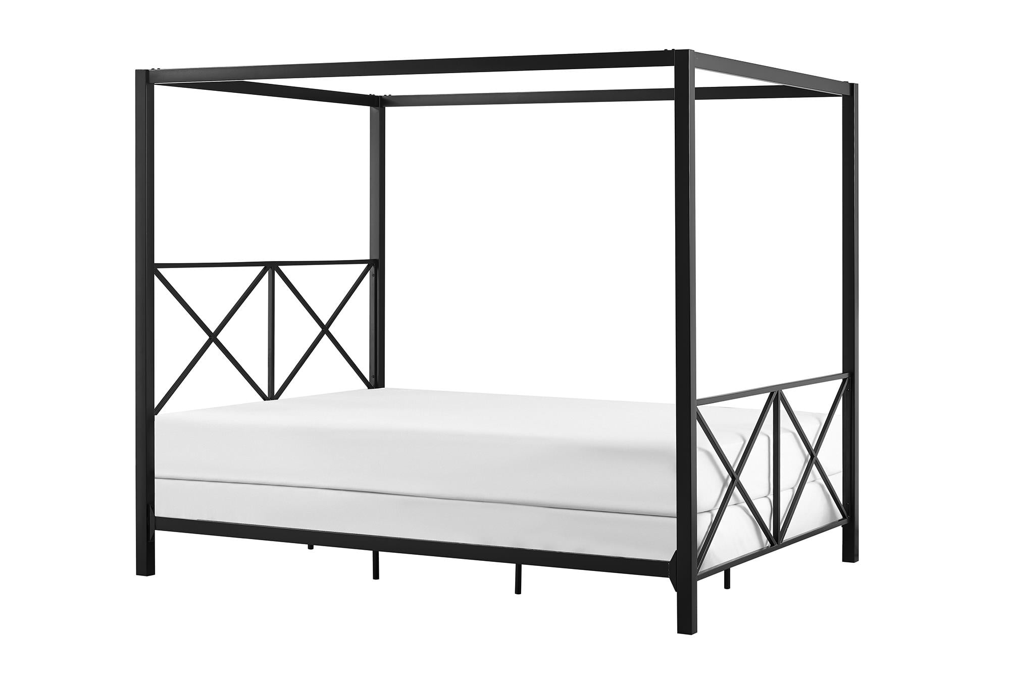 DHP Rosedale Metal Canopy Poster Bed Frame, Queen, Black