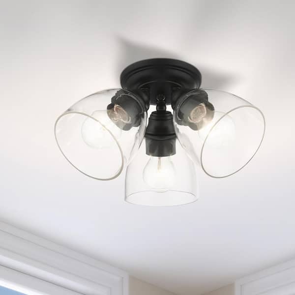 Montgomery 3 Light Black Flush Mount
