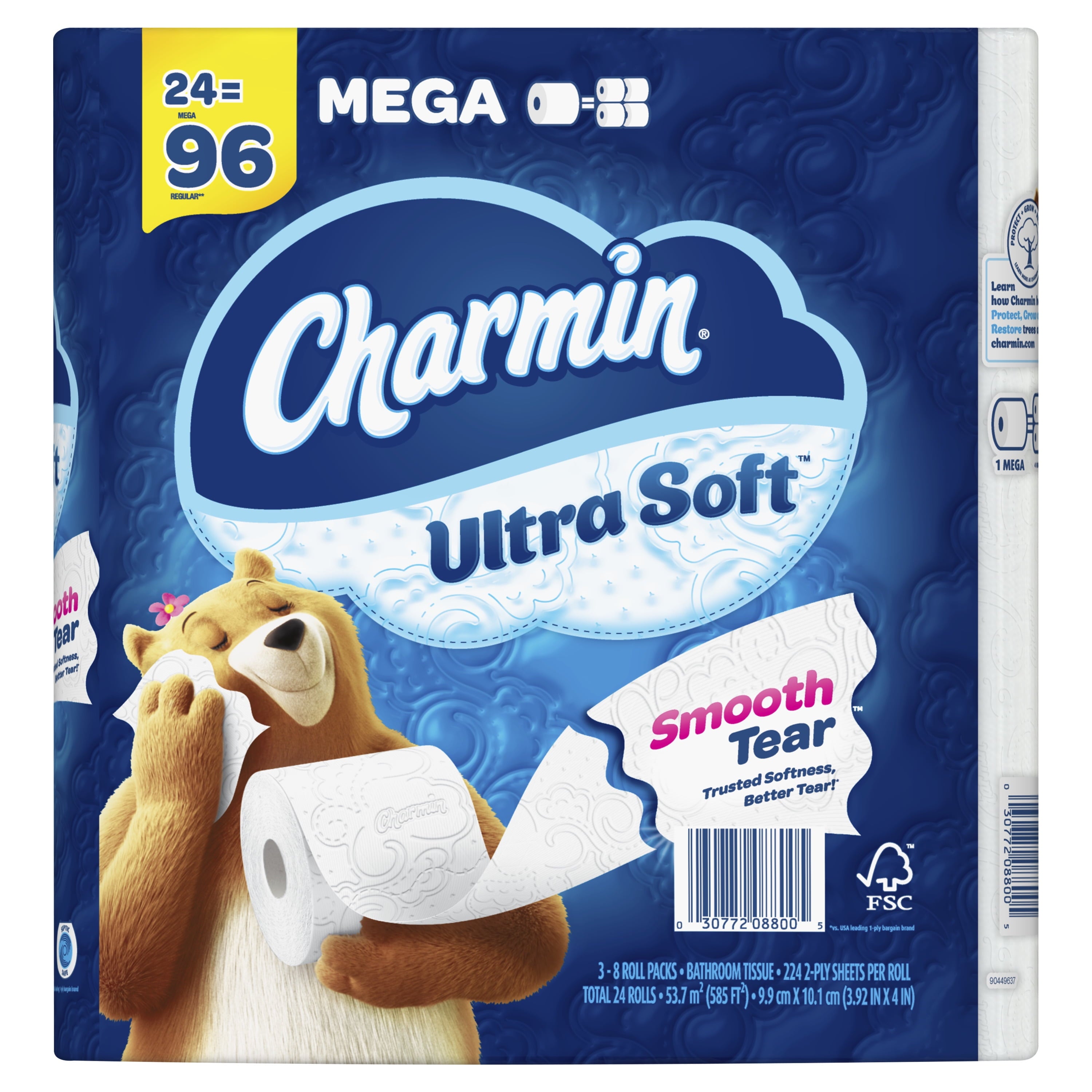 Charmin Ultra Soft Toilet Paper 24 Mega Rolls, 224 Sheets per Roll
