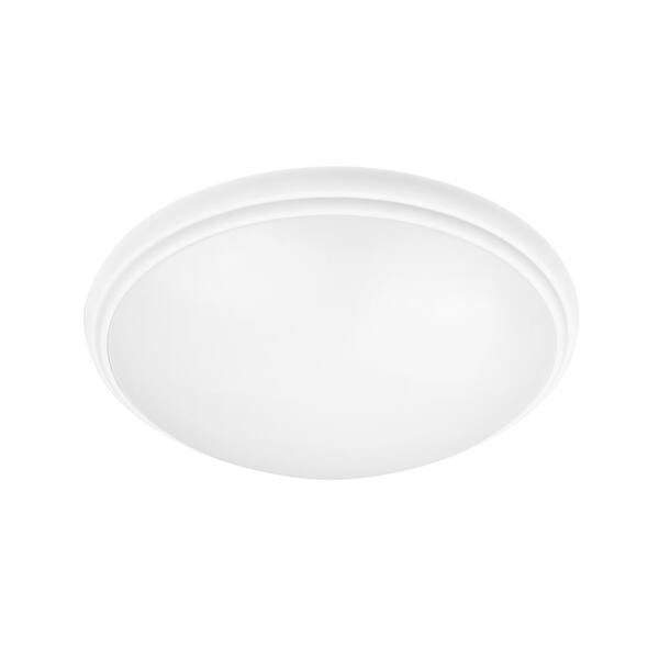 14 in. Light White and Matte Black Adjustable CCT Integrated LED Flush Mount with Interchangeable Trim