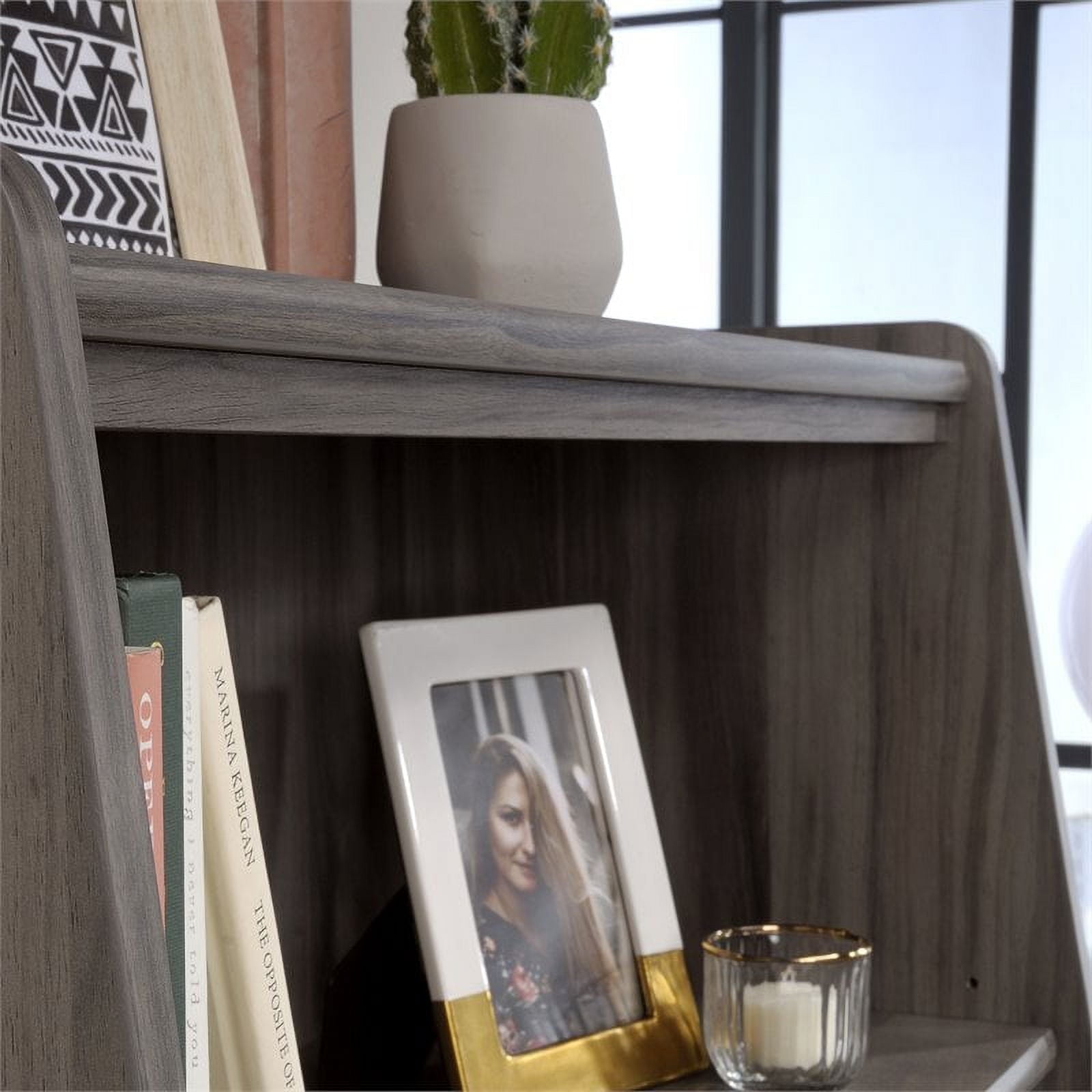 Home Square 2-Piece Set with Lateral File Cabinet & Library Hutch in Jet Acacia