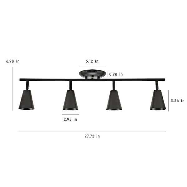 Sian 2.3 ft. 4-Light Oil-Rubbed Bronze Transitional Track Lighting Kit