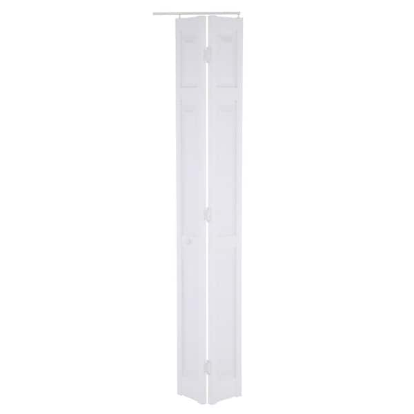18 in. x 80 in. 6-Panel White PVC Composite Interior Bi-Fold Door