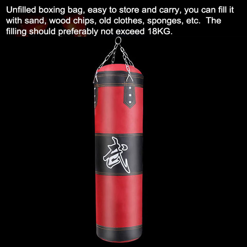 Boxing Bag 4ft Unfilled Heavy Punching Bag Sparring Training Sandbag with Gloves Hand & Wrist & Ankle Guards