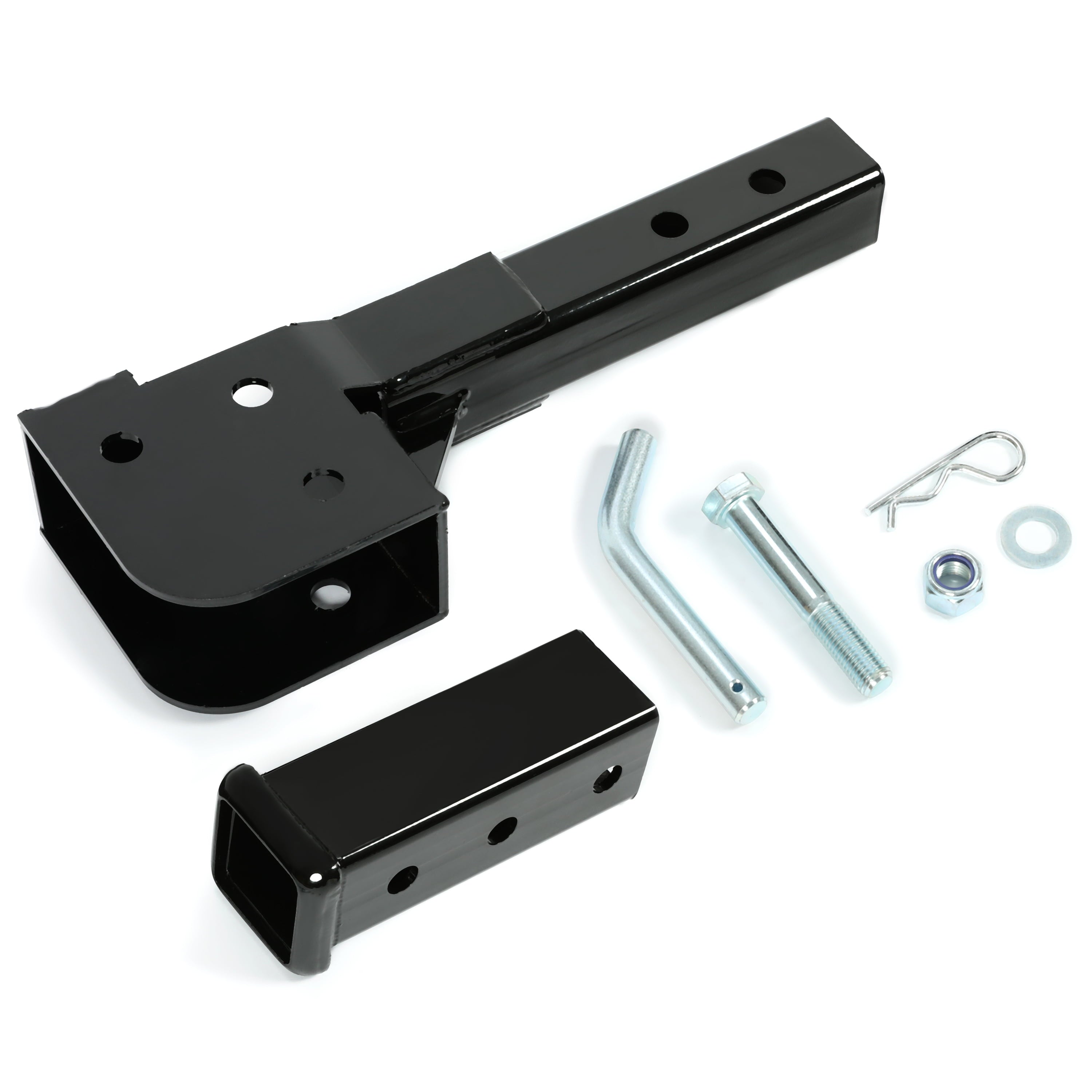 Kojem Folding 2” Trailer Hitch Mount Receiver Up to 500 Pounds Tongue Weight Wheelchair Cargo Carrier Steel Black