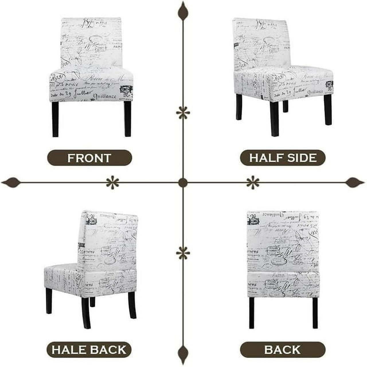 NiamVelo Accent Chairs Set of 2 Fabric Chair for Living Room Modern Design Armless Dining Chairs, Comfy Upholstered Single Sofa Chairs Side Chairs, White