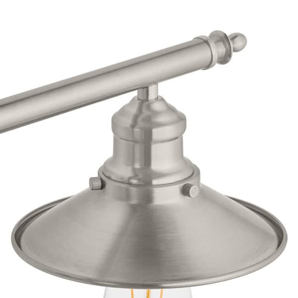 Glenhurst 34 in. 4-Light Industrial Farmhouse Brushed Nickel Bathroom Vanity Light Fixture with Metal Shades