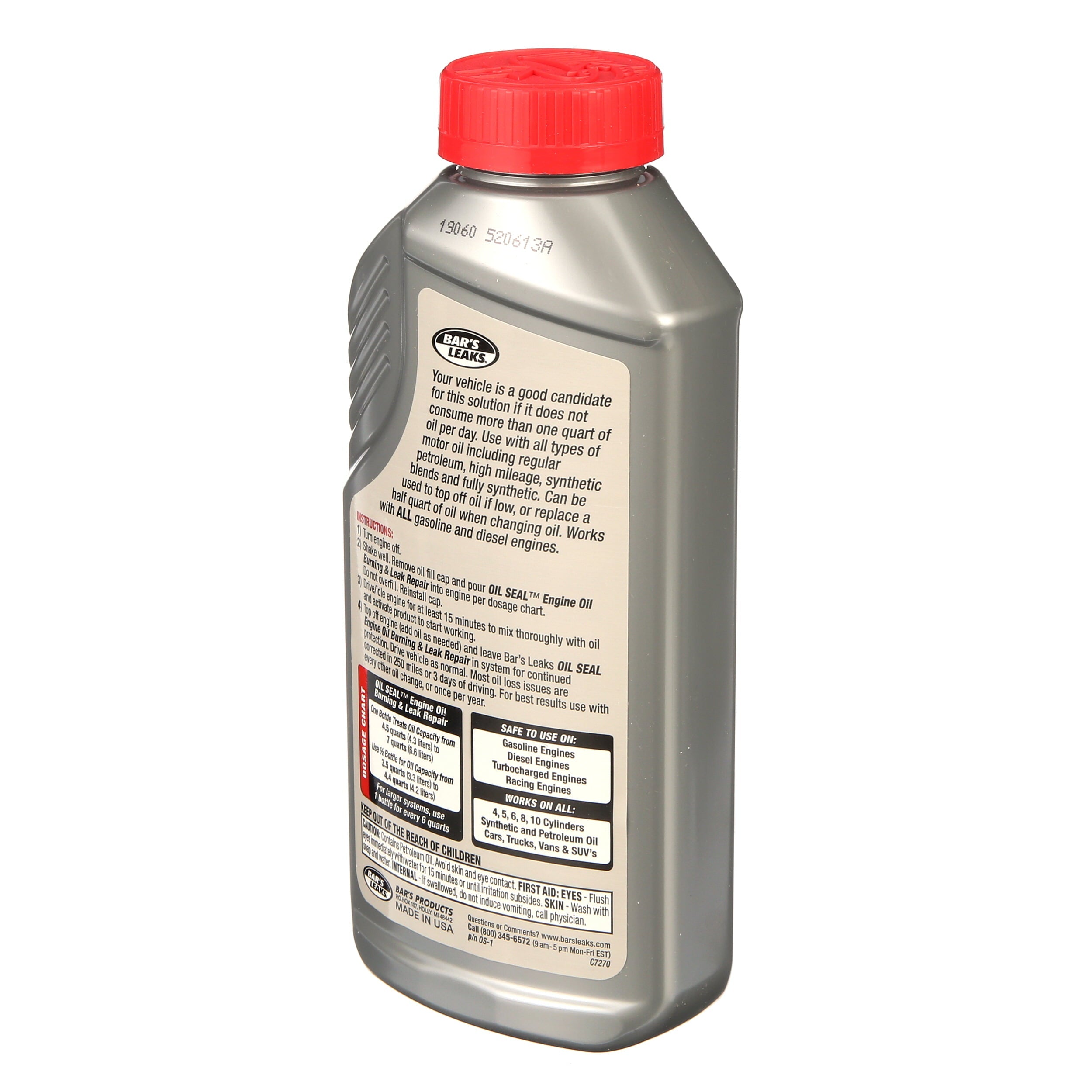 Bar's Leaks Oil Seal Engine Oil Burning & Leak Repair Additive, 16.9 oz