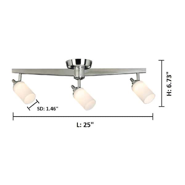 1600 Penn Ave 2 ft. 3-Light Chrome Integrated LED Fixed Track Lighting Kit