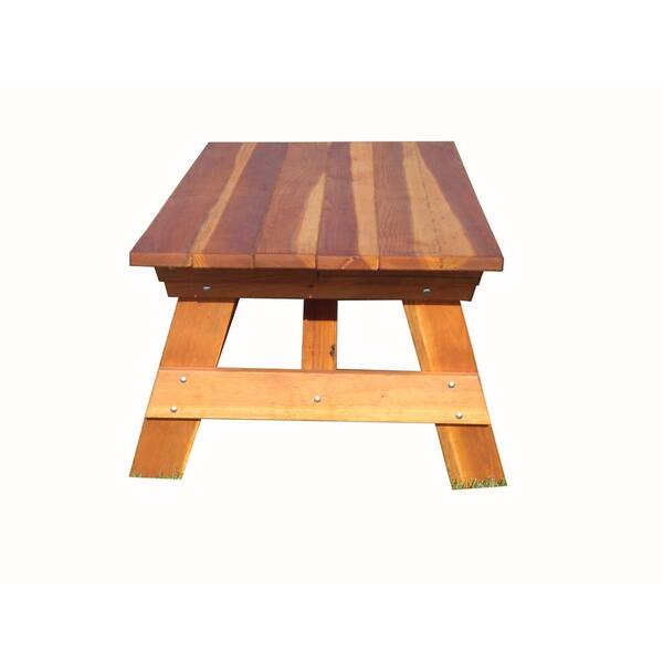 Outdoor 1905 Super Deck Finished 6 ft. Redwood Picnic Table